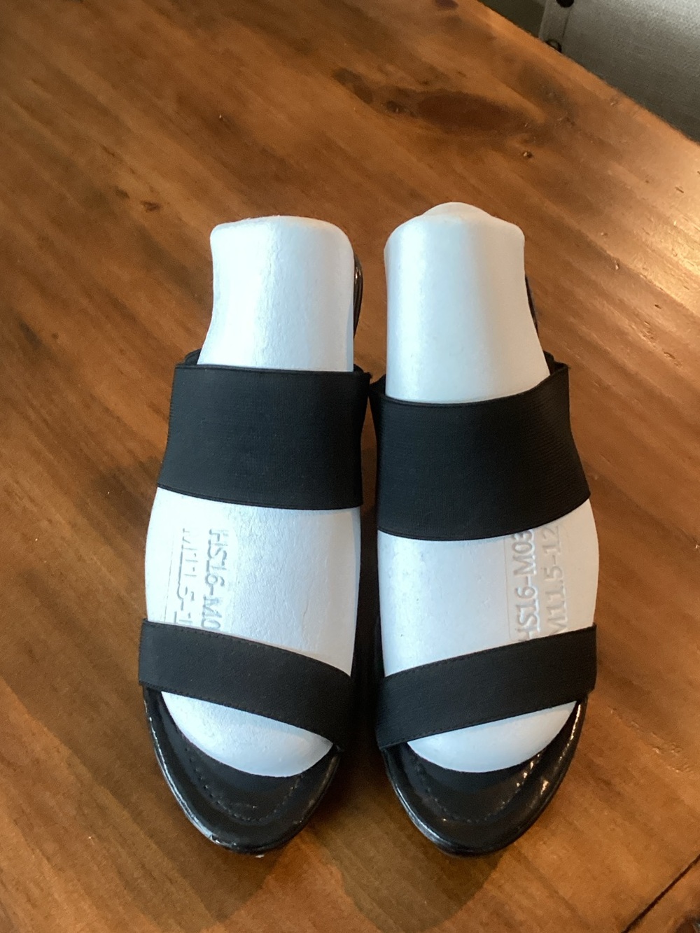 Women’s Black Double-Band Platform Slide Sandals